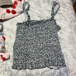Old Navy Black and White Floral Camisole